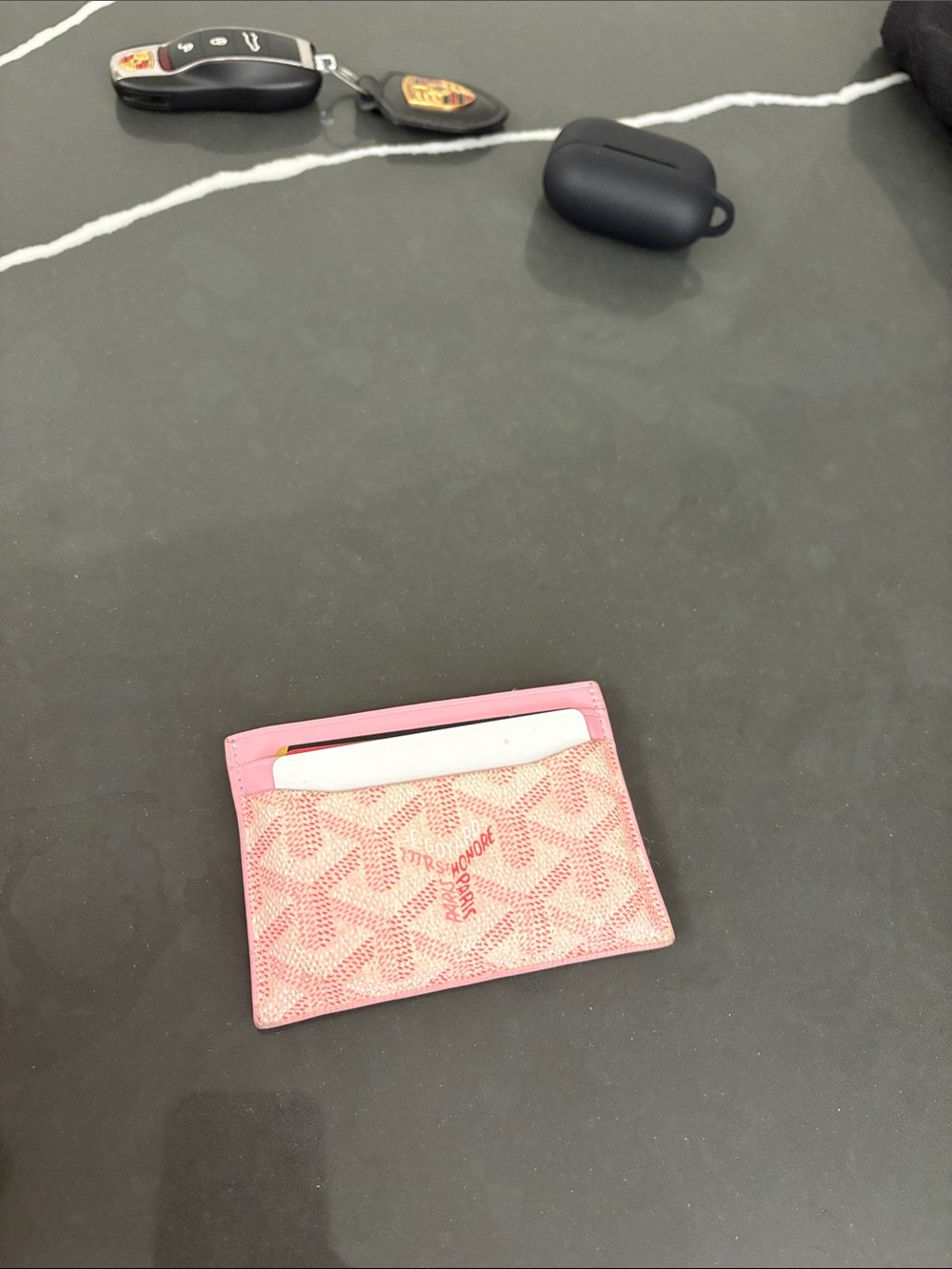 Goyard Pink Patterned Card Holder